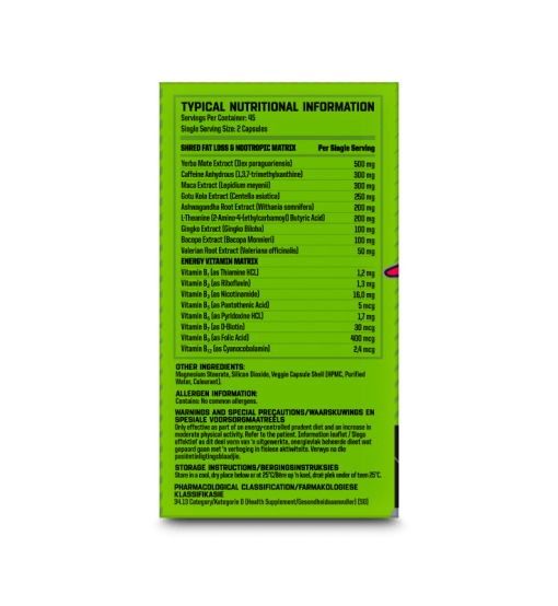 nutritech shred hardcore fat burner